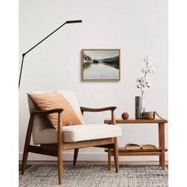 InSimSea Framed Wall Art for Living Room Mountain Reflection Decor Vintage Wall Art Mountain Range Nature Wilderness Art Decorative Rustic for Living Room Bedroom Office Wall Decor 9x11in