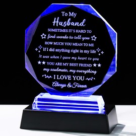Gifts for Husband from Wife with Light Base, Husband Birthday Gift To My Husband Gifts Anniversary Christmas Birthday Gifts for Husdand Him Romantic Valentines Day Husdand Present