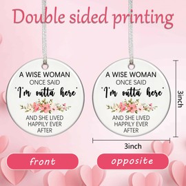 Christmas Ornaments 2025 Christmas Retirement Gifts for Women 2025 Leaving Ornament Inspirational Gift Xmas Tree Hanging Decorations for Retired Coworker Teachers Old Friends 3 Inch Ceramic