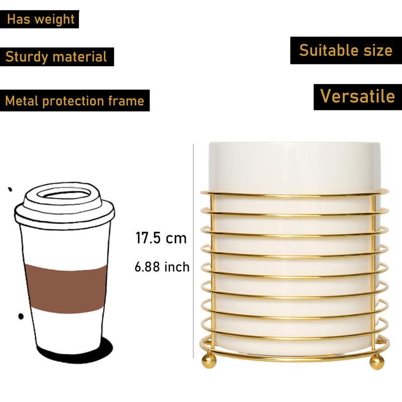 SIEBOLD Utensil Holder for Kitchen Counter Large Cooking Utensil Holder,Gold