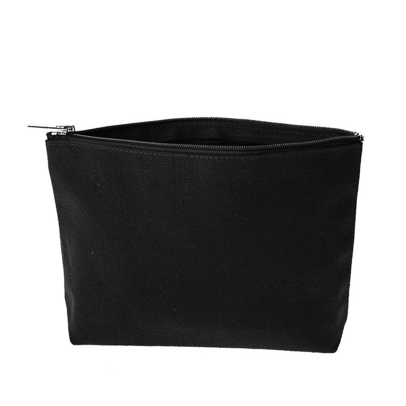 Aspire 6-Pack Black Canvas Cosmetic Bags 7 1/2 x 5