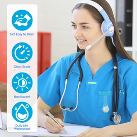 OMCGG Nurses Fob Watch, Alloy Quartz Movement Doctor Pocket Watches Easy Read Lapel Pin Watch Glow in The Dark Clip-on Hanging Pendant Brooch for Nurse Doctor (Blue)