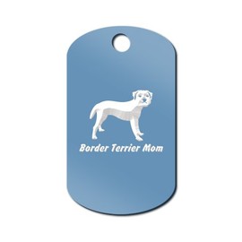 Mister Petlife Border Terrier Mom Engraved Keychain/GI Tag Light Blue