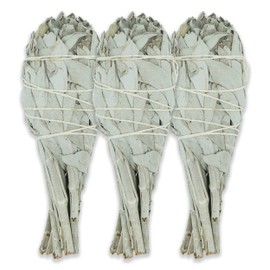 ESPOIR & AMOUR White Sage Torch 4" - 3 Spiritual Sage Sticks for Smudging, Healing and Ritual - Hand-Tied Smudge Sticks to Cleanse Negativity - Sustainably Harvested 4 Inch Californian Sage Bundle