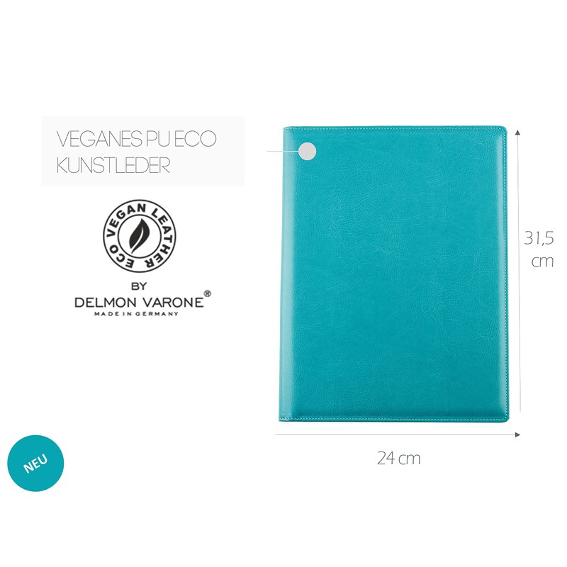 DELMON VARONE Writing Case with Notepad DIN A4 (80 Sheets)