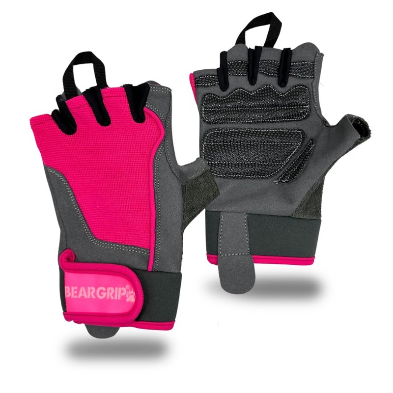 BEAR GRIP - Workout Gloves, Lightweight Breathable edition (Pink, XL)