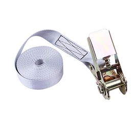 Securing Straps, SUPERTOOL Tensioning Belt Heavy Duty Ratchet Tie Down Cargo Straps, Lashing Capacity 800kg Break Strength for Lawn Equipment, Motorcycle (1Pcs - Grey - 25mm x 2m)
