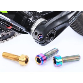 Bolts Screw With Washers Set For MTB Bike Bicycle Stem Bolts Screw Titanium Alloy M5 x 18mm Tapered Washer Head Bike Stems & Parts 6pcs (rainbow)