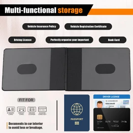 Xuzxinze Ultra Thin Driver License Cover Metal Driver License Holder ID Credit Card Cover Case for Car Driving Documents (Black)