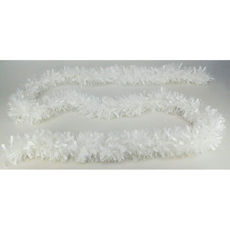 SHATCHI 1.8m/6ft White Luxury Deluxe Chunky Christmas Tinsel Garland Xmas
