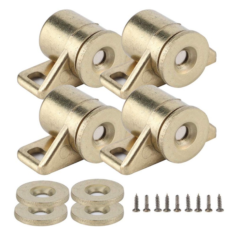 FASJ Door Catch, 4Pcs Door Stopper, Magnetic Bathroom for Kitchen(Gold)