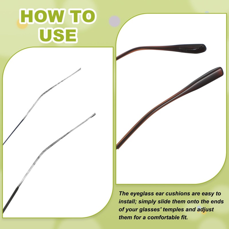 PATIKIL Eye Glass Replacement Temples, Anti-Slip Eyeglass End Tips for