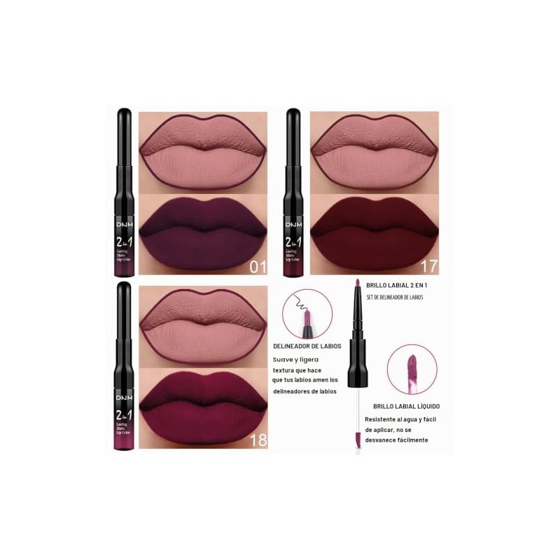 evpct- 3 piezas de tinte labial de color rojo oscuro,