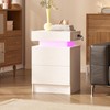 LIKIMIO Modern Nightstand with LED Lights & USB Charging,End Table
