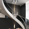 FRIXCHUR 11.8" Modern Crystal Chandelier 33.5" High Ceiling Chandeliers Small