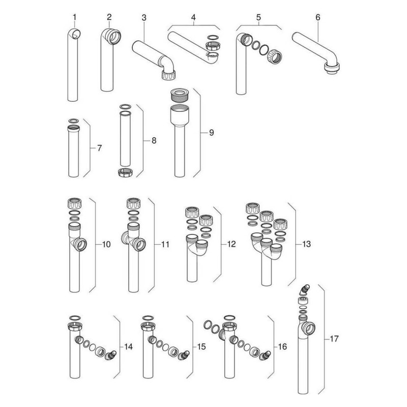 Geberit Sink Outlet Diameter 50 mm White, with connection Thread