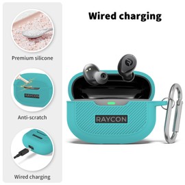 for Raycon Everyday Earbuds Case Cover with Cleaner Kit, Premium Protective Soft Silicone Cover with Keychain Compatible with Raycon Everyday Earbuds 2024 Edition(Green)