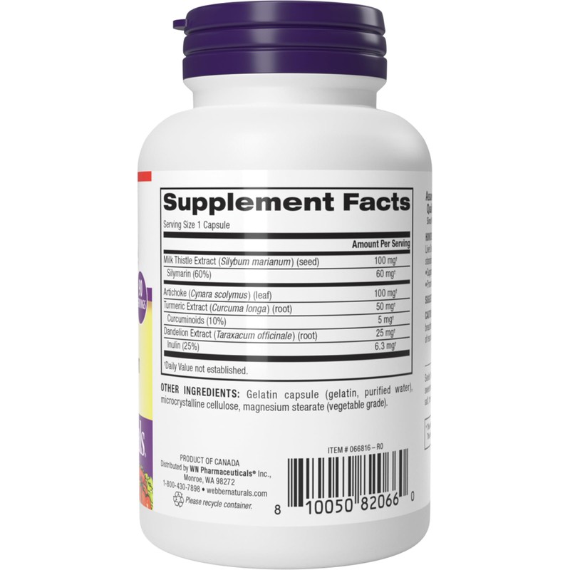 Webber Naturals Liver Detox & Cleanse with Silymarin Milk Thistle,