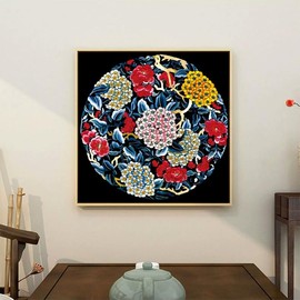 Setoda Cross Stitch Counted Kits Stamped Kit Cross-Stitching Pattern for Home Decor,11CT Fabric Embroidery Crafts Needlepoint Kit(Dragon and Phoenix-Spring and Autumn are Fruitful)