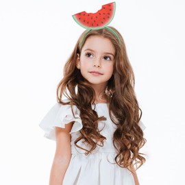 Didiseaon Three-Dimensional Watermelon Hairband Felt Cloth Cute Fruit Headband Soft Comfortable for Party Travel Daily Wear Photo Prop 7.87 Inch