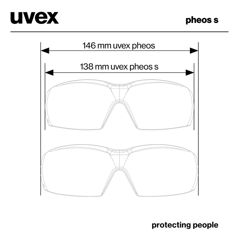 Uvex pheos s HC/AF, colourless, creme/lime
