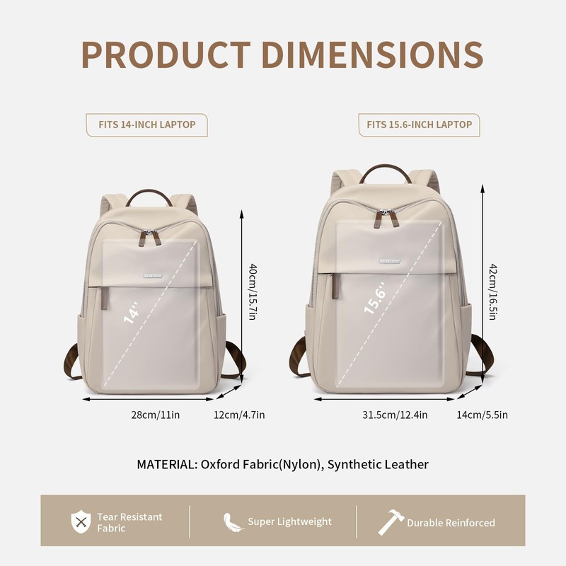 Mochila para laptop para mujer con compartimento separado para laptop,