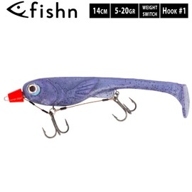 FISHN Screw-In Pike Systems - Shallow Rig with or without Interchangeable Weights 5-20 g for Softlures up to 25 cm with Ultra Sharp Mustad Hooks (Switch Red)