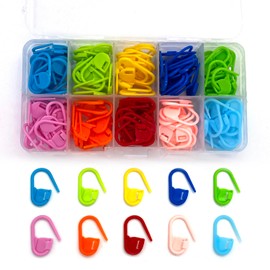 AIOUNIYA Knitting Stitch Markers, 10 Colours, Locking Stitch Stitch Stitch Markers Crochet with Storage Box, for Knitting, Crochet or Crafts (Pack of 120)