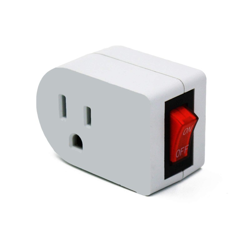 Wideskall® White Grounded On/Off Power Switch with Red Light 3