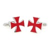 Red Cross Cufflinks for Men, Elegant Religious Accessories, Ideal for