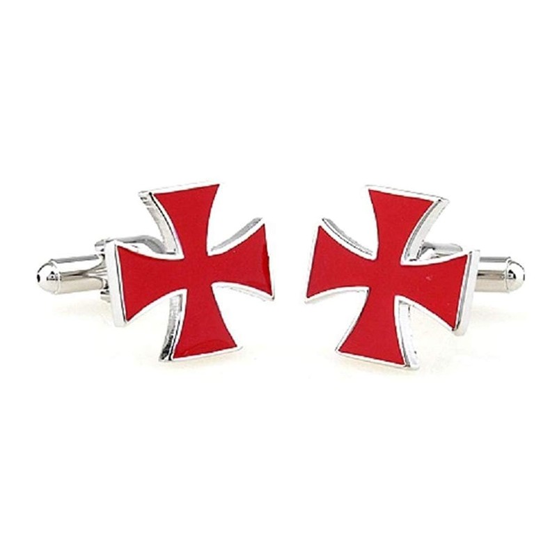 Red Cross Cufflinks for Men, Elegant Religious Accessories, Ideal for