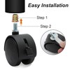 4 Pcs 1.6 Inch Nylon Caster Wheels with Brake, Black