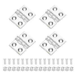 MECCANIXITY Small Acrylic Hinges Plastic Clear Hinge 35 x 25mm Continuous Piano Folding Hinges with Hole and Screw for Aquarium Lid Crafts Display Stand Pack of 4 Transparent