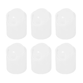 MECCANIXITY 6Pcs White Disc Top Caps Replacement 24/410 Plastic Press Disk Caps 1.1x1.1x0.9 Inch Dispensing Lids for Squeeze Bottles, Refillable Bottles, Shampoo Bottles