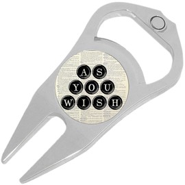 NewCharms As You Wish Typewriter Quote Golf Ball Marker Divot Repair Tool Bottle Opener