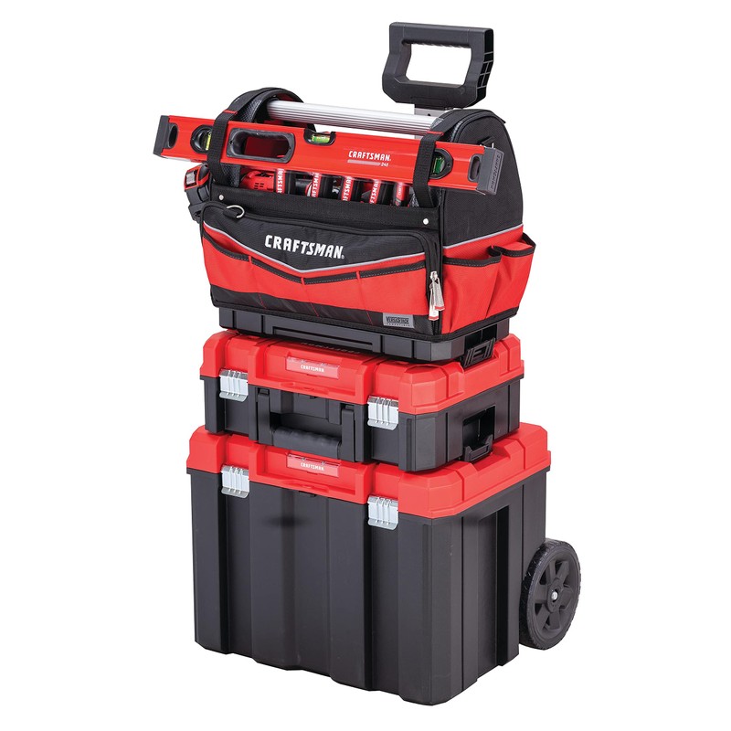 CRAFTSMAN VERSASTACK Heavy Duty Tool Bag, Waterproof Hard Bottom, 17"