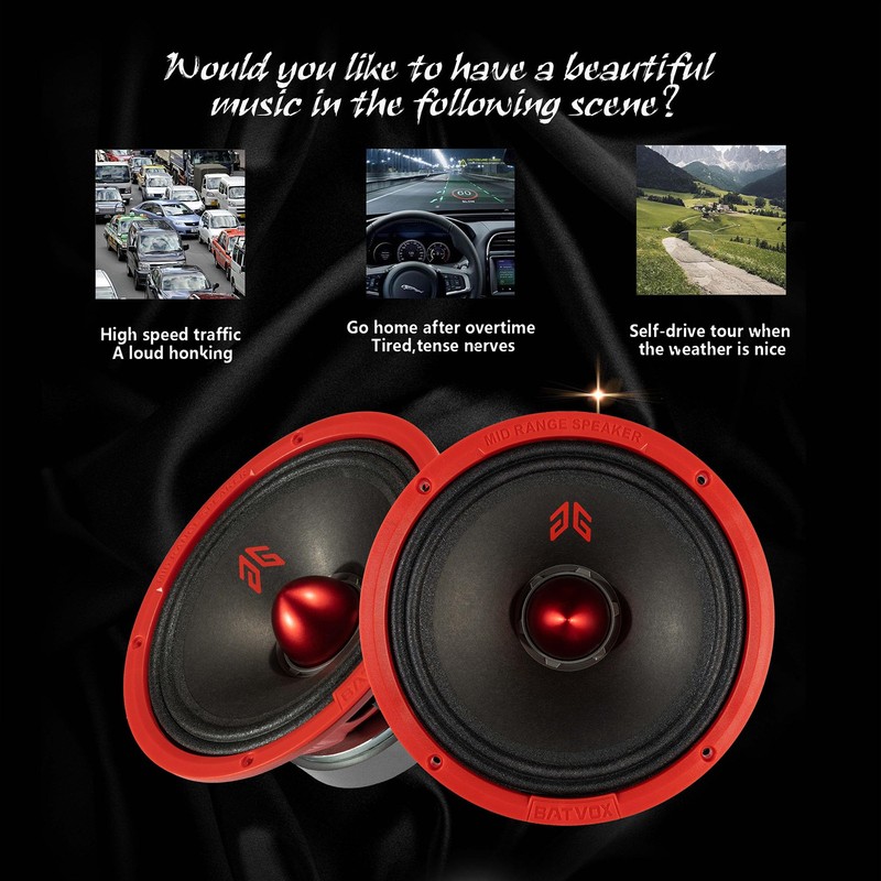 Gaooger MX80E2 Midrange Loudspeaker 8" Red Bullet, 640W Max, 4