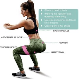 LOVWY Pink Intermediate Booty Bands for Legs and Butt, Non-Slip Resistance Bands, Workout Bands Exercise and Training Glute Bands for Women…