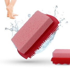 LaRosa PUMICE SPA 2-in-1 Foot Care Brush - Red with Pink Pumice