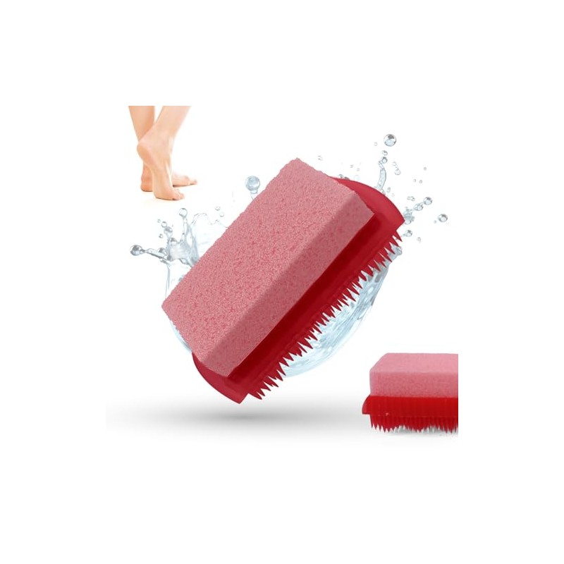 LaRosa PUMICE SPA 2-in-1 Foot Care Brush - Red with