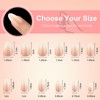 ZAHRVIA Press on Nails Kit, Natural Gradient Pink Fake Nails
