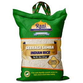 Rani Seeraga Samba Indian Rice 64oz (4lbs) 1.81kg Cloth Bag ~ All Natural | Gluten Friendly | Vegan | Kosher | Export Quality | Indian Origin