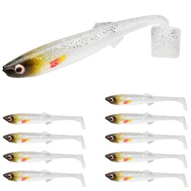 TRUSCEND Hand-painted Soft Swimbaits, 10PCS Paddle Tail Lures for Bass, Trout, Crappie, Walleye, Durable Plastic Bait for Freshwater, Saltwater Shad Fishing