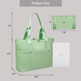 Foldable Travel Duffle Bag for Women, Gym Tote With Zipper Top Handle Handbag Large Shoulder Bag