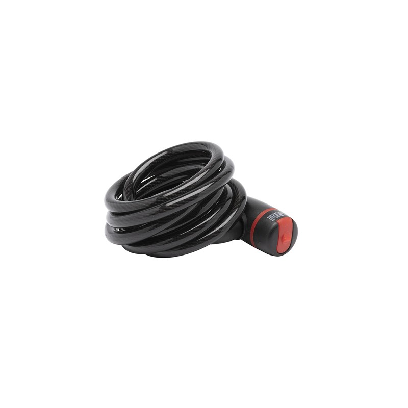Burg Wächter 1360 180 10mm Spiral Cable Bike Lock, Black,