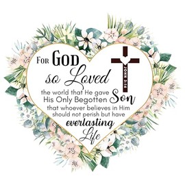 Fabric Panel 16"x16" Bible Verse 100% Cotton Quilting Panel Square John 3:16 AM342