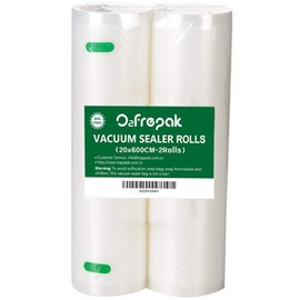 O2frepak 2 Foil Rolls 20 x 600 cm Vacuum Sealer Rolls for Food, BPA-Free Vacuum Bag Sous Vide Bag Films for Vacuum Sealers and Film Sealing Devices (Total: 1200 cm)
