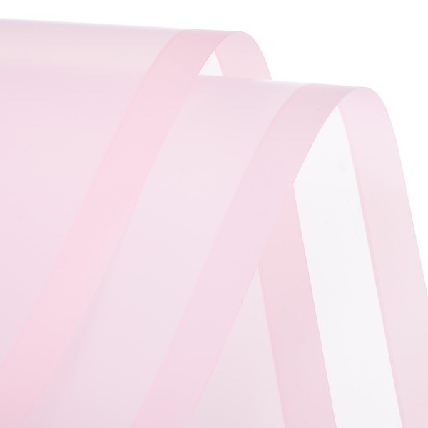 sourcing map 10pcs Transparent Pink Border Flower Wrapping Paper 22.8"x22.8"