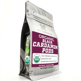 Spice Profile USDA Organic Whole Black Cardamom, 2 oz, Lab Tested for Heavy Metals, Kali Elaichi, Cardamomo Negro