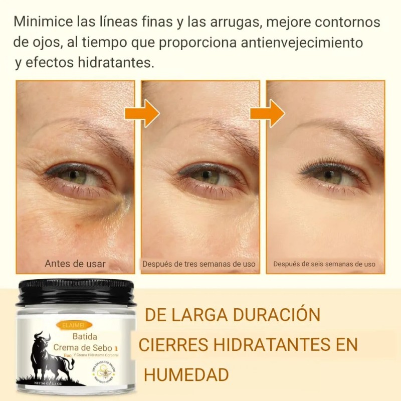 Crema Sebo De Res + Cera Abeja Piel Seca Madura